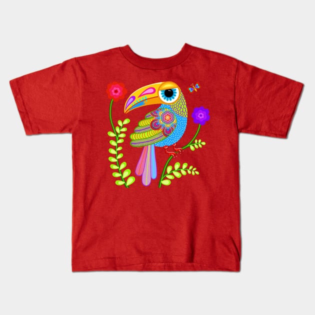 Mexican Toucan Kids T-Shirt by SoozieWray